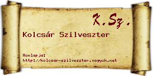 Kolcsár Szilveszter névjegykártya