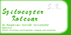 szilveszter kolcsar business card