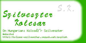 szilveszter kolcsar business card